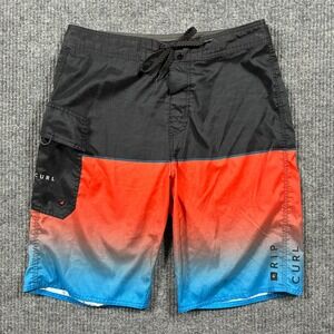 Rip Curl Mens Cargo Board Shorts W30" Gradient Pull On Drawstring Swim Trunks